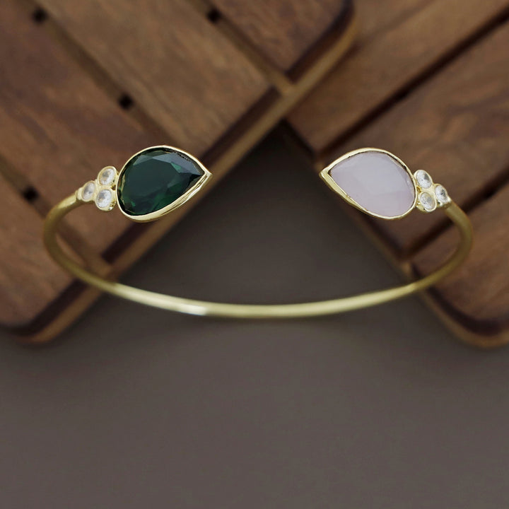 Anissa Golden Glossy Stone Bangle