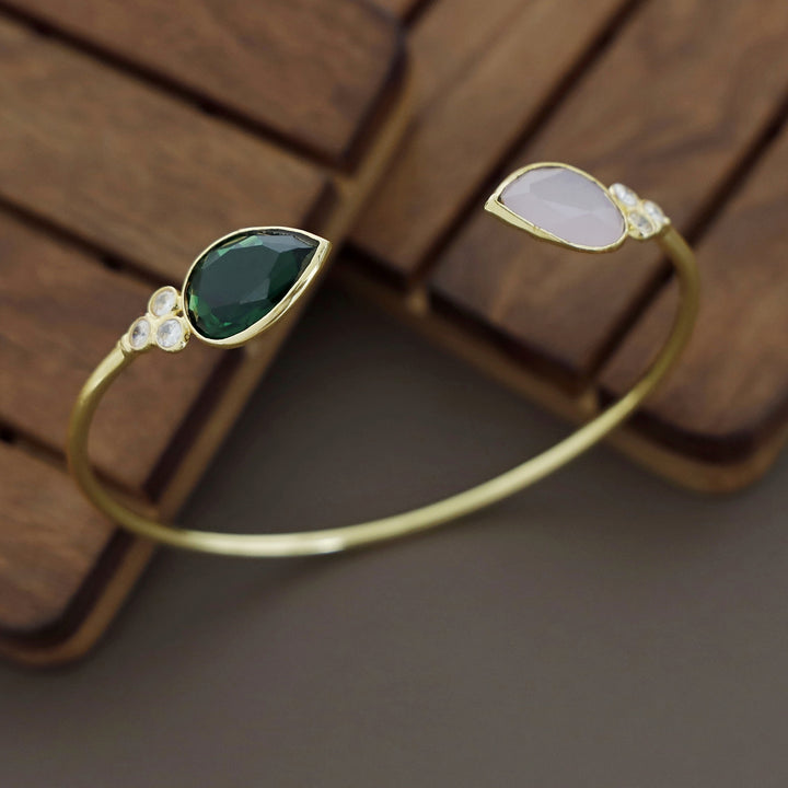 Anissa Golden Glossy Stone Bangle
