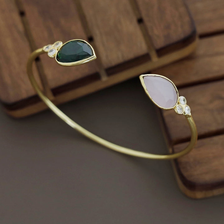 Anissa Golden Glossy Stone Bangle