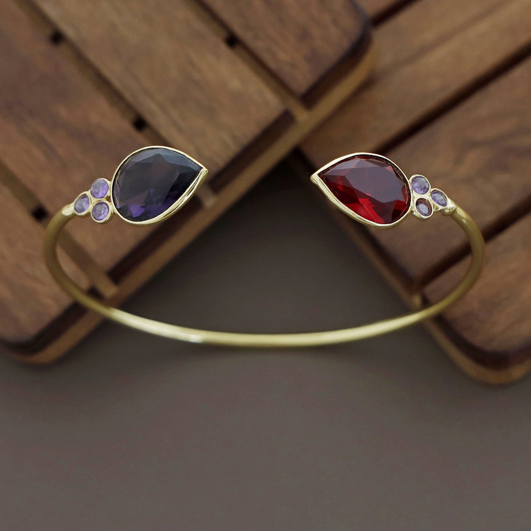 Anissa Golden Glossy Stone Bangle