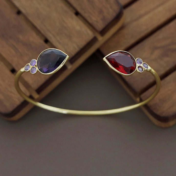 Anissa Golden Glossy Stone Bangle