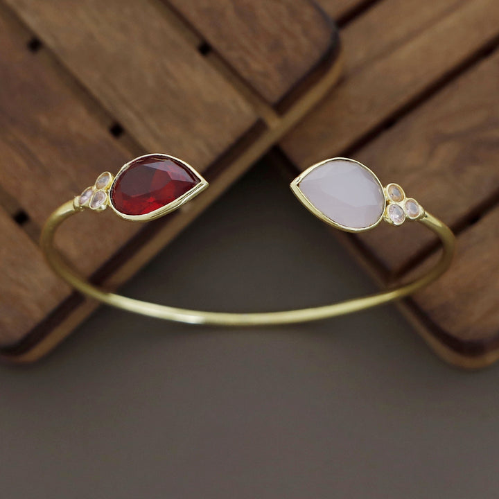 Anissa Golden Glossy Stone Bangle