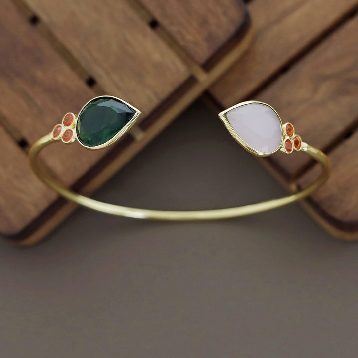 Anissa Golden Glossy Stone Bangle
