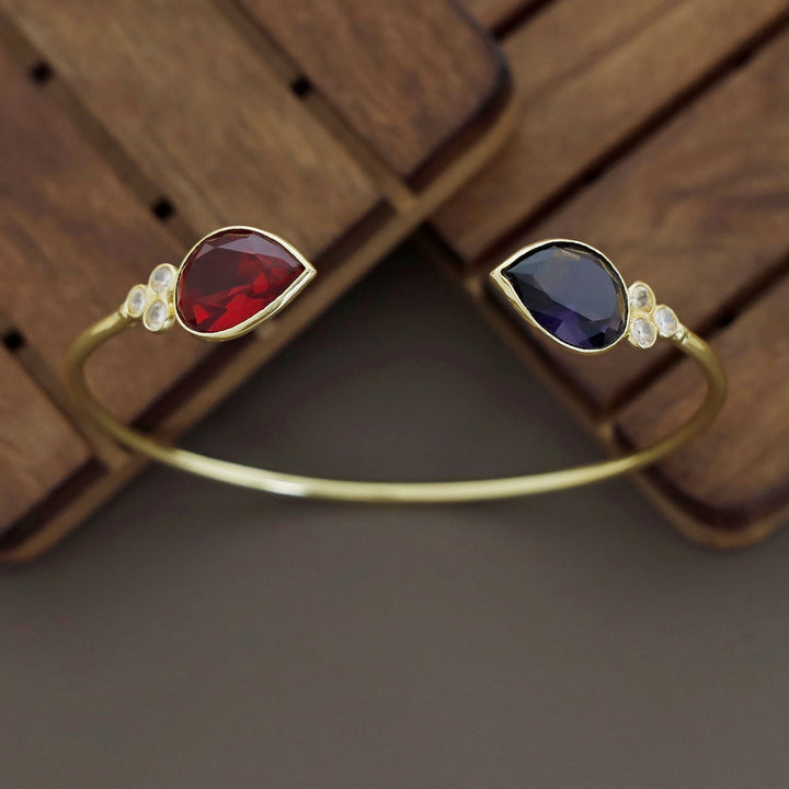 Anissa Golden Glossy Stone Bangle