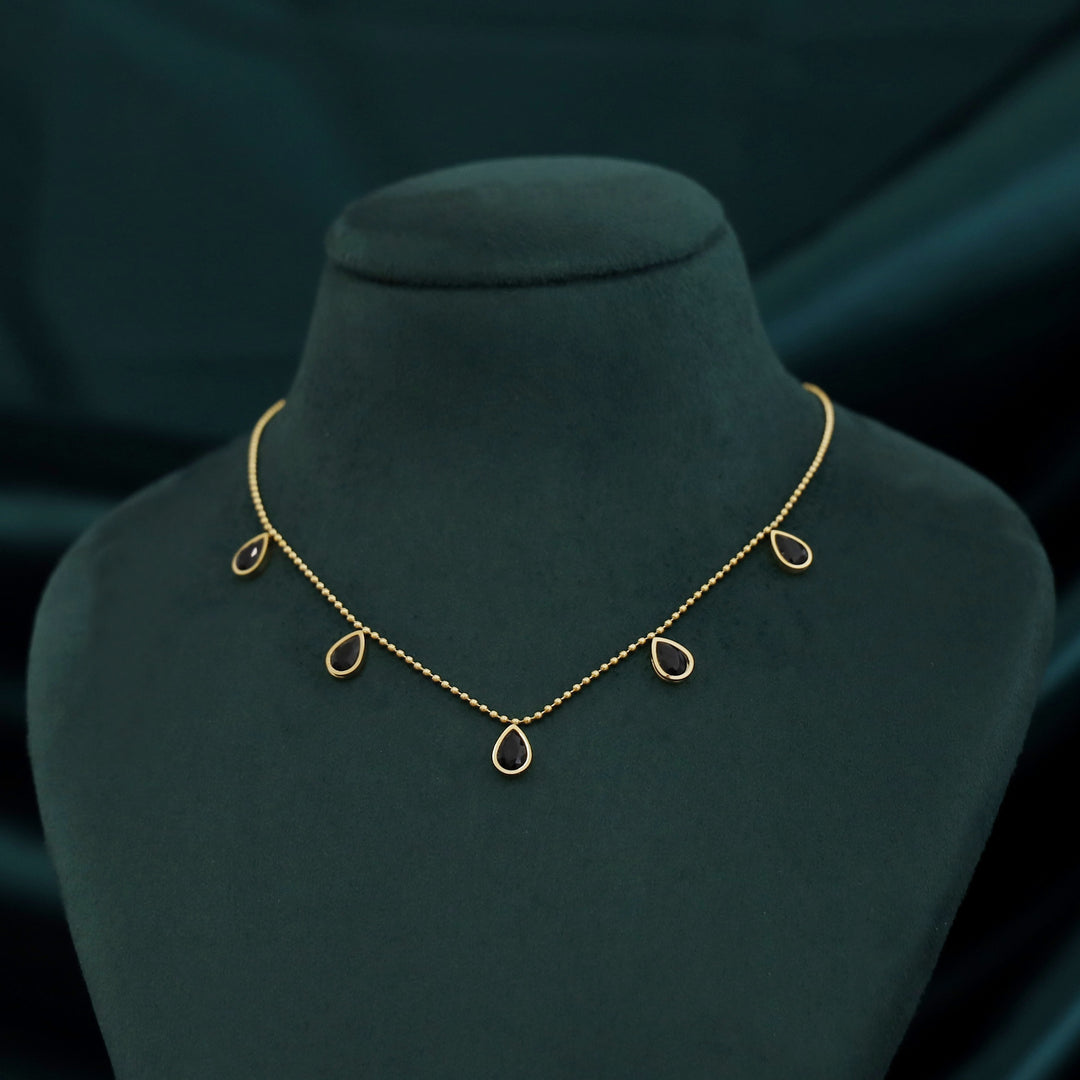 Sirin Raindrop Glossy Stone Neckpiece