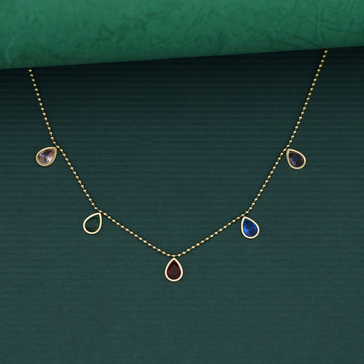 Sirin Raindrop Glossy Stone Neckpiece