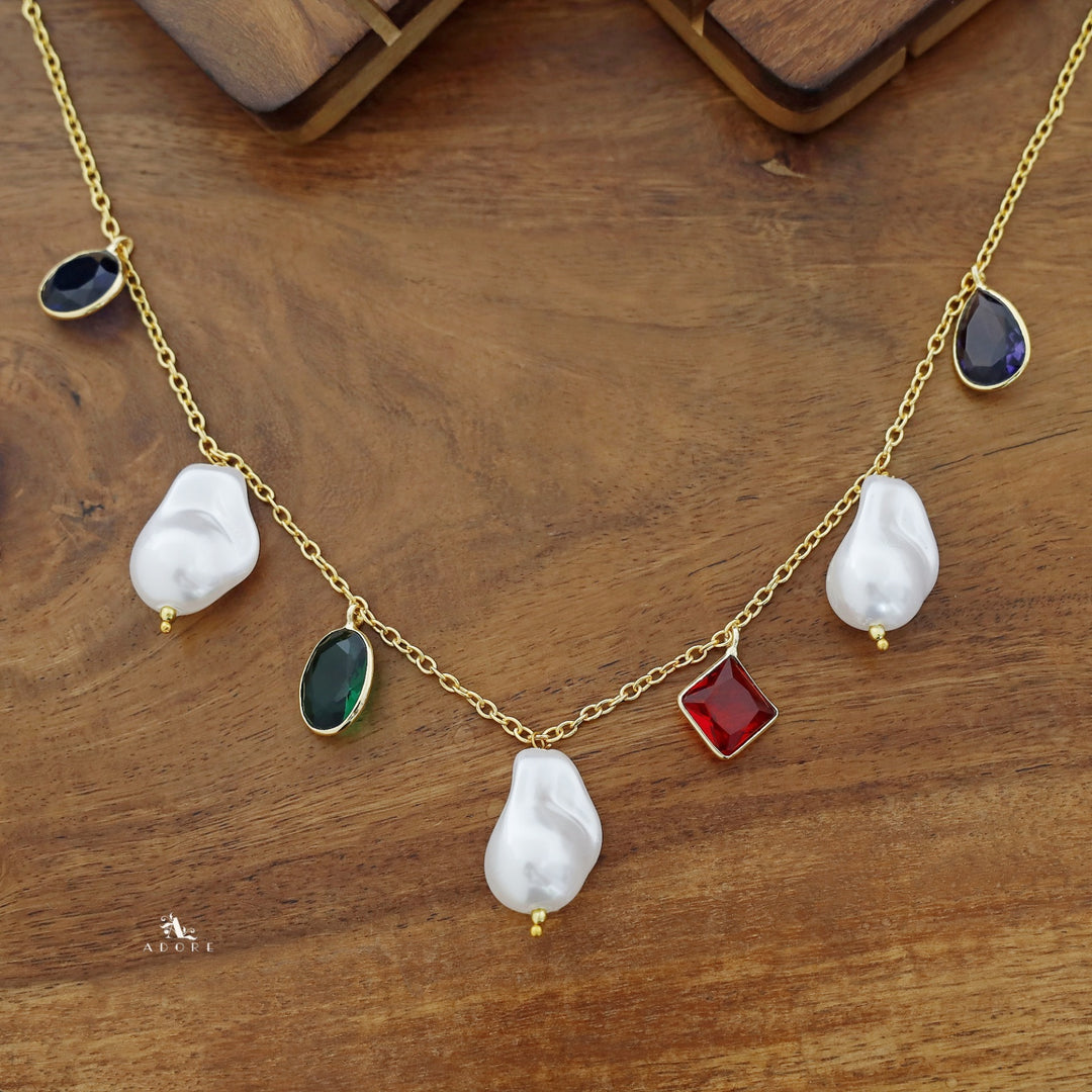 Multicolour Ameya Glossy Baroque Neckpiece