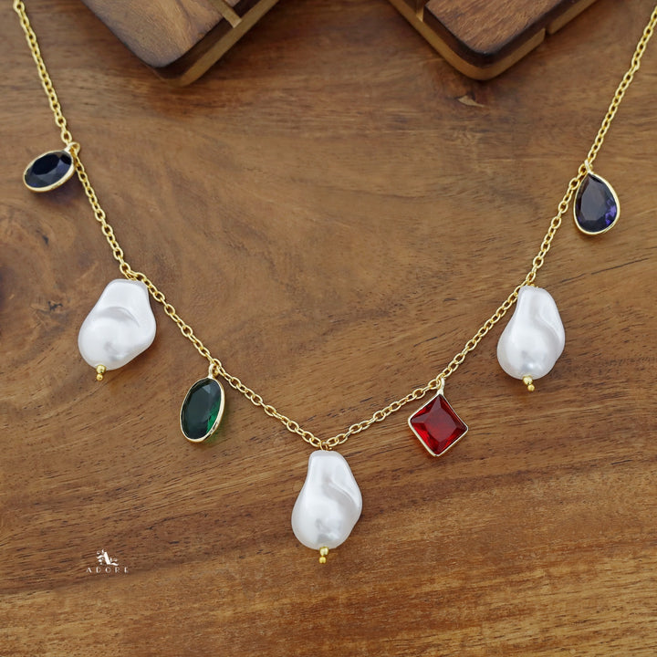 Multicolour Ameya Glossy Baroque Neckpiece