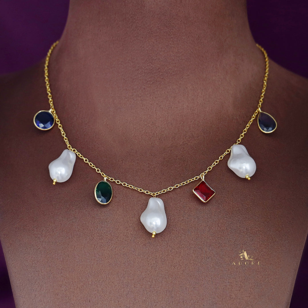 Multicolour Ameya Glossy Baroque Neckpiece
