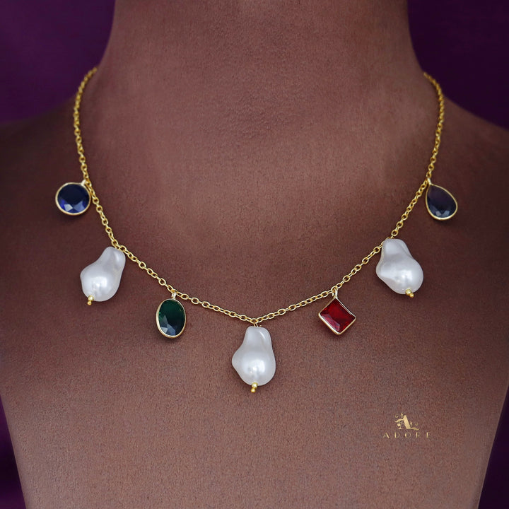 Multicolour Ameya Glossy Baroque Neckpiece