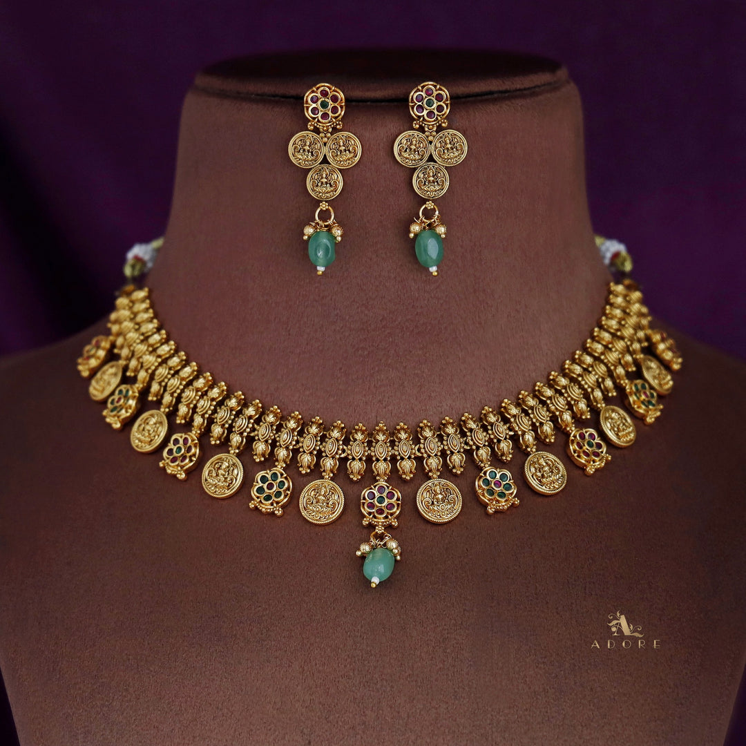 Premium Matushri Devi Short Neckpiece With Earring