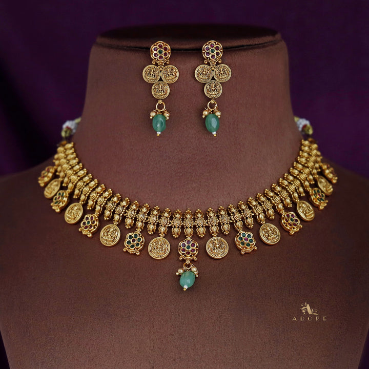 Premium Matushri Devi Short Neckpiece With Earring