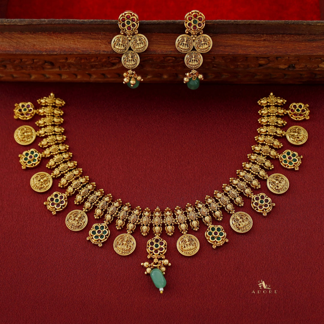 Premium Matushri Devi Short Neckpiece With Earring