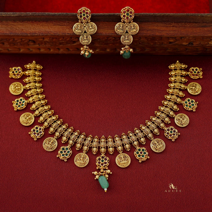 Premium Matushri Devi Short Neckpiece With Earring