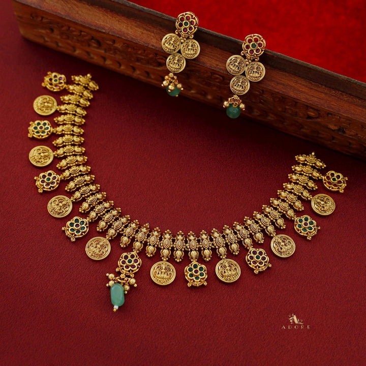 Premium Matushri Devi Short Neckpiece With Earring