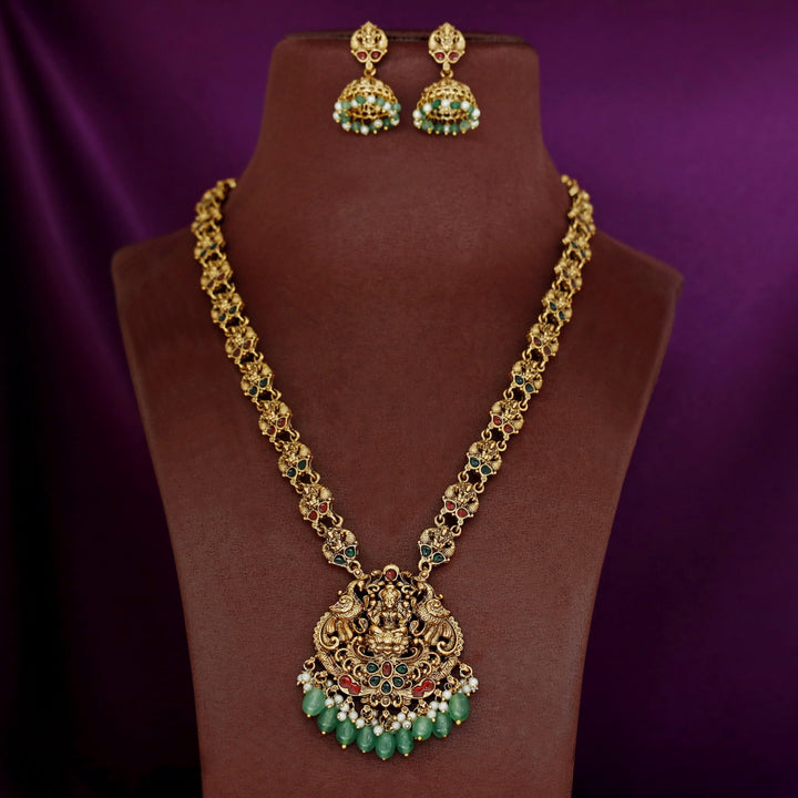 Amrita Devi Long Haram Neckpiece With Earring