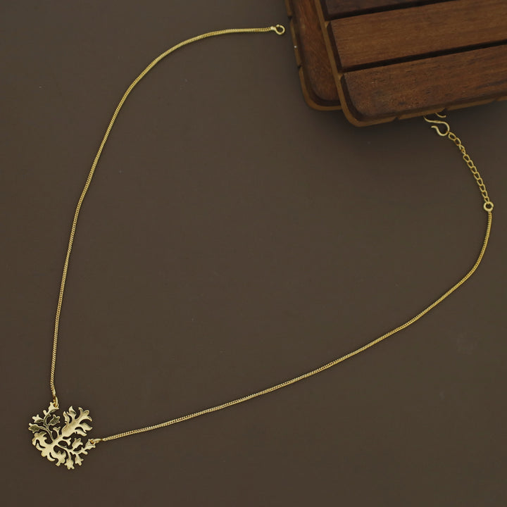 Fern Golden Leaf Pendant Neckpiece