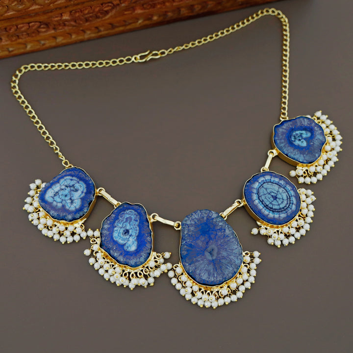 Aspeny Agate Pearl Neckpiece