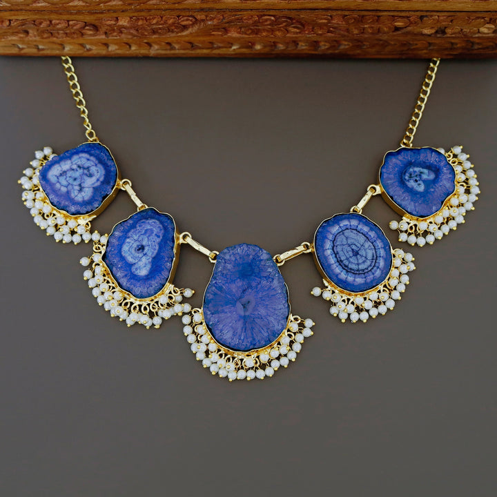 Aspeny Agate Pearl Neckpiece