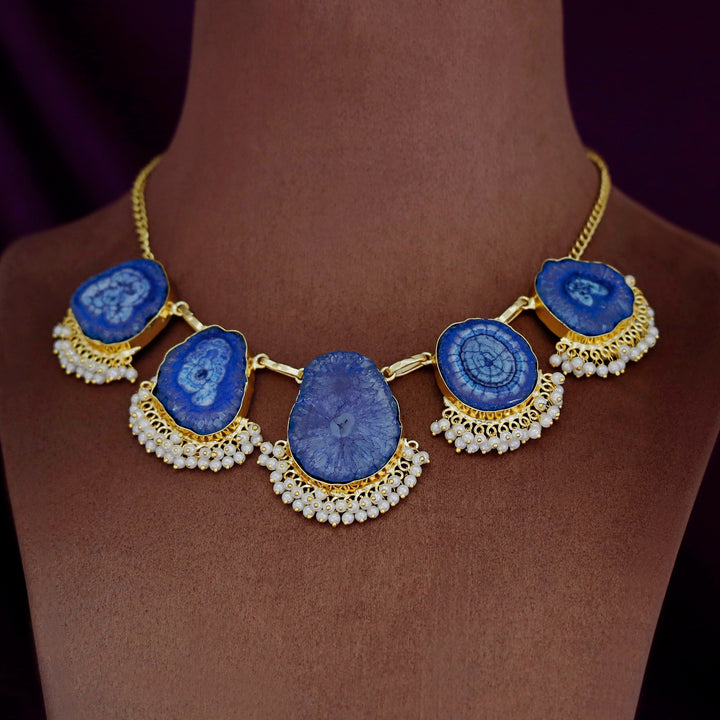 Aspeny Agate Pearl Neckpiece