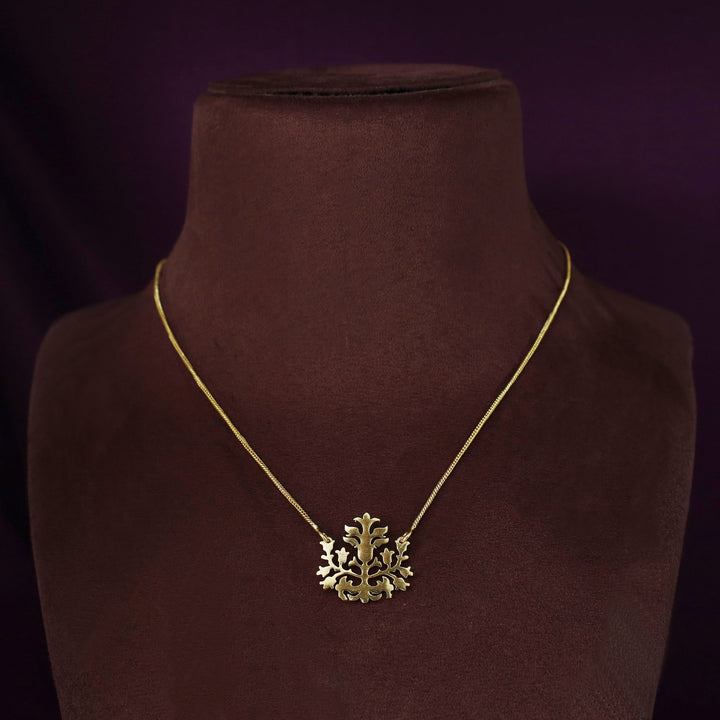 Fern Golden Leaf Pendant Neckpiece
