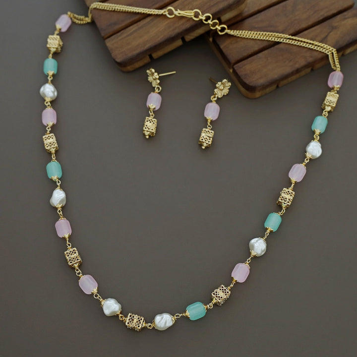 Riley Beaded  Baroque Neckpiece with Earring