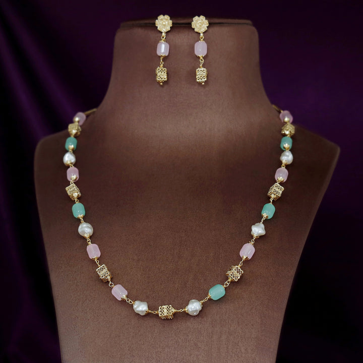 Riley Beaded  Baroque Neckpiece with Earring