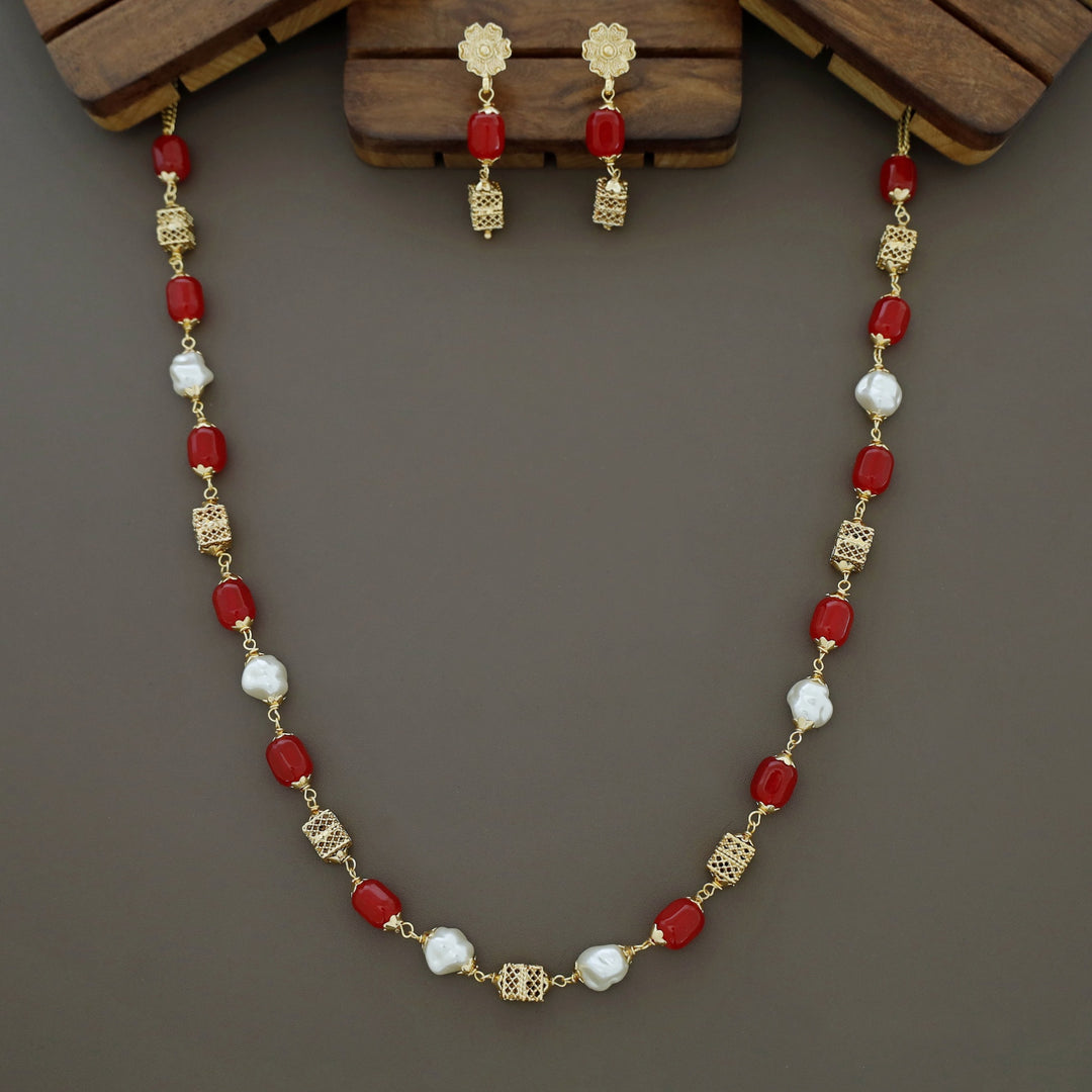 Riley Beaded  Baroque Neckpiece with Earring