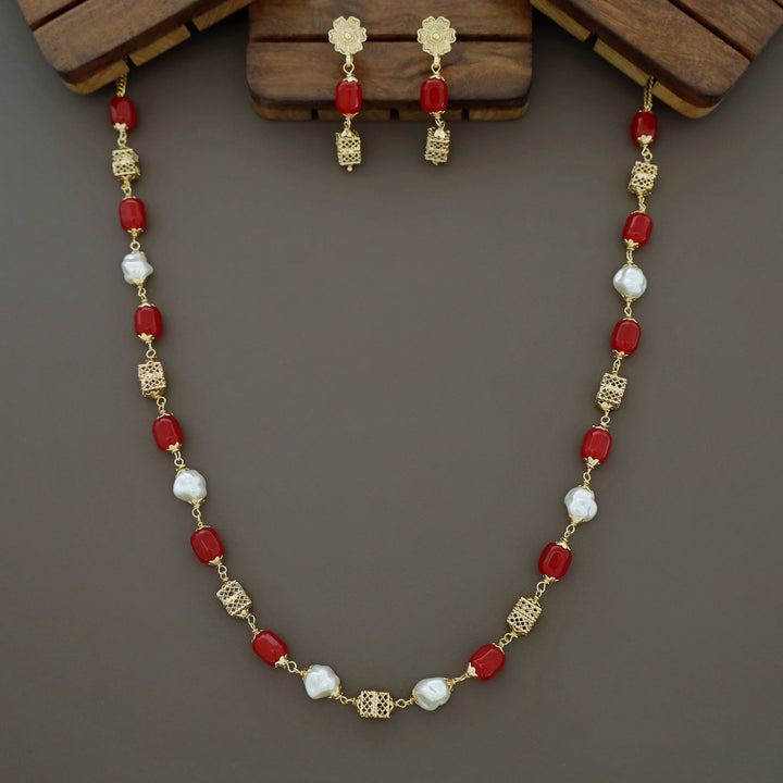 Riley Beaded  Baroque Neckpiece with Earring