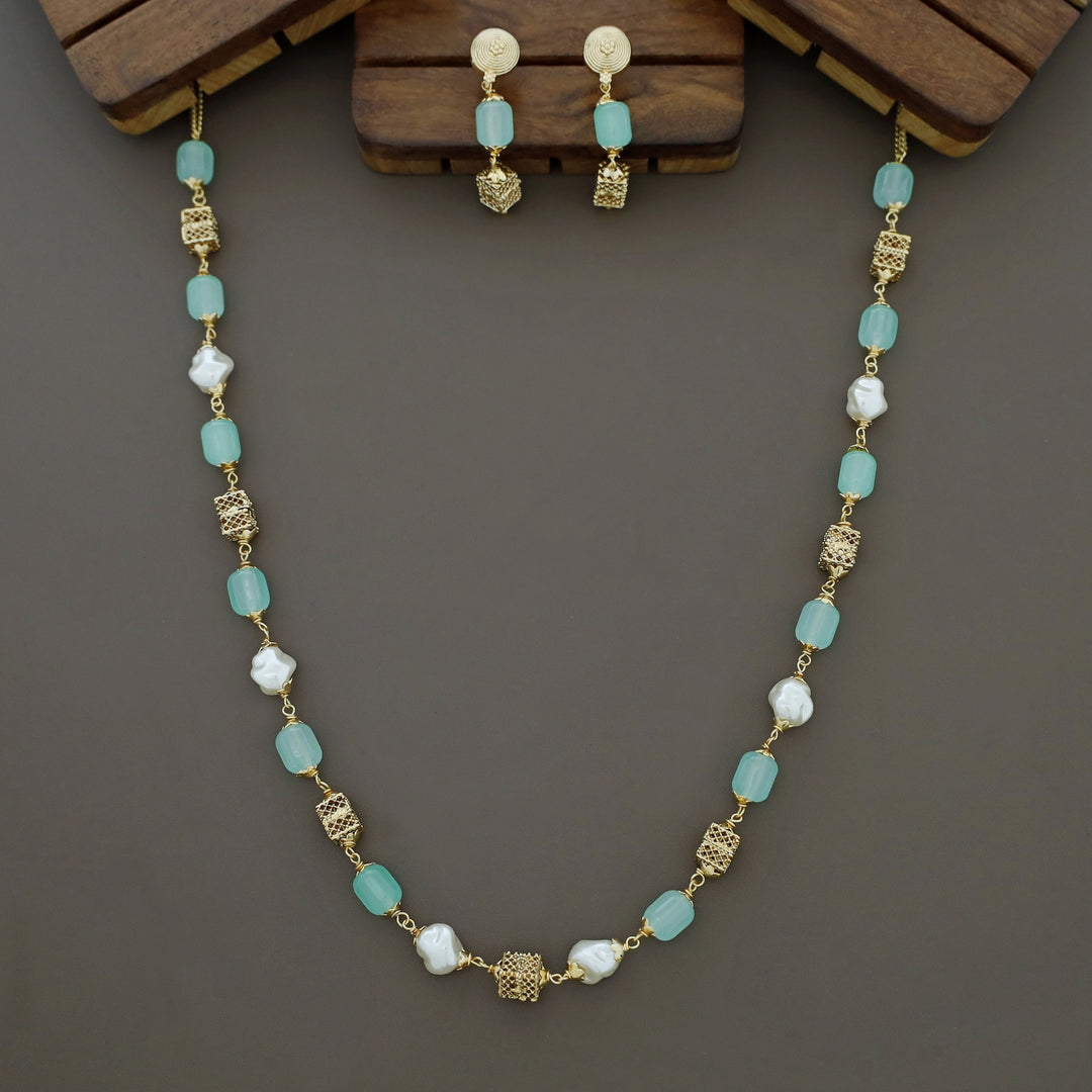 Riley Beaded  Baroque Neckpiece with Earring