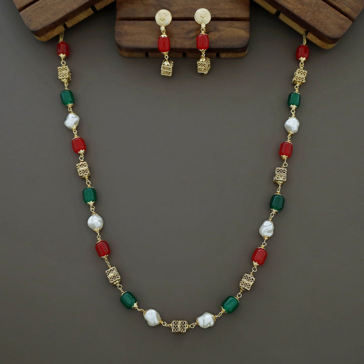 Riley Beaded  Baroque Neckpiece with Earring