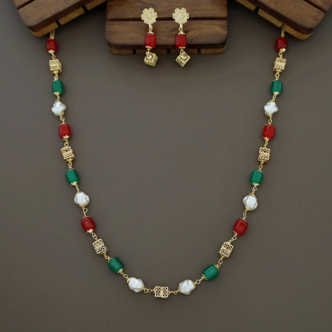 Riley Beaded  Baroque Neckpiece with Earring