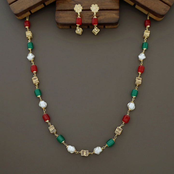 Riley Beaded  Baroque Neckpiece with Earring