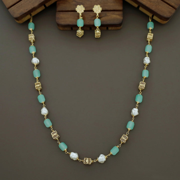 Riley Beaded  Baroque Neckpiece with Earring