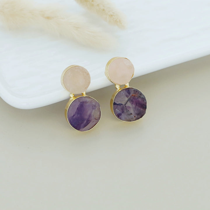 Snowman Raw Stone Earring