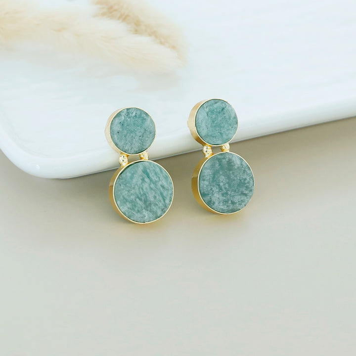 Snowman Raw Stone Earring