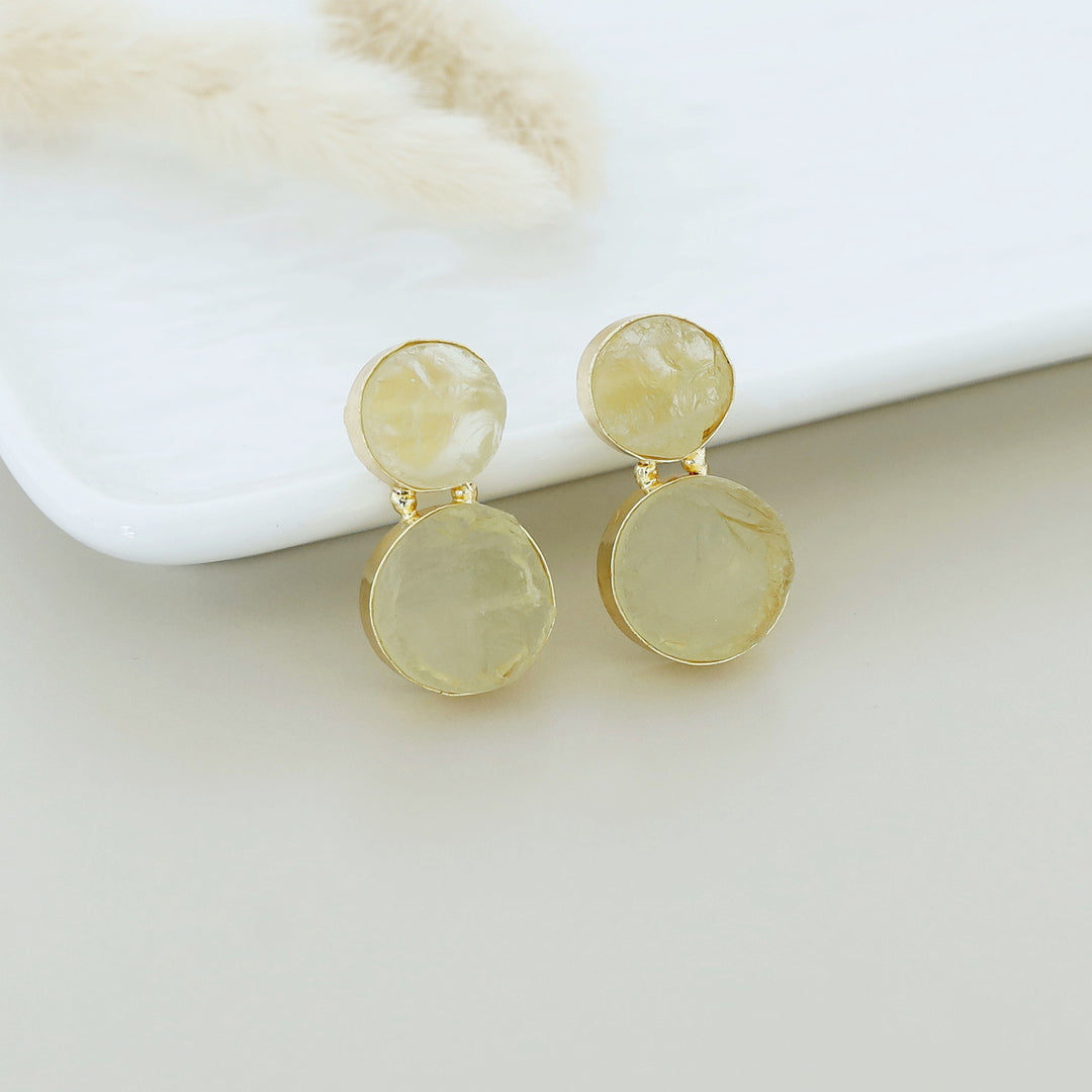 Snowman Raw Stone Earring