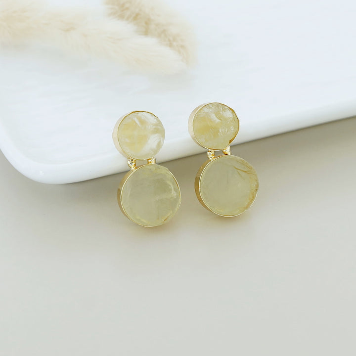 Snowman Raw Stone Earring