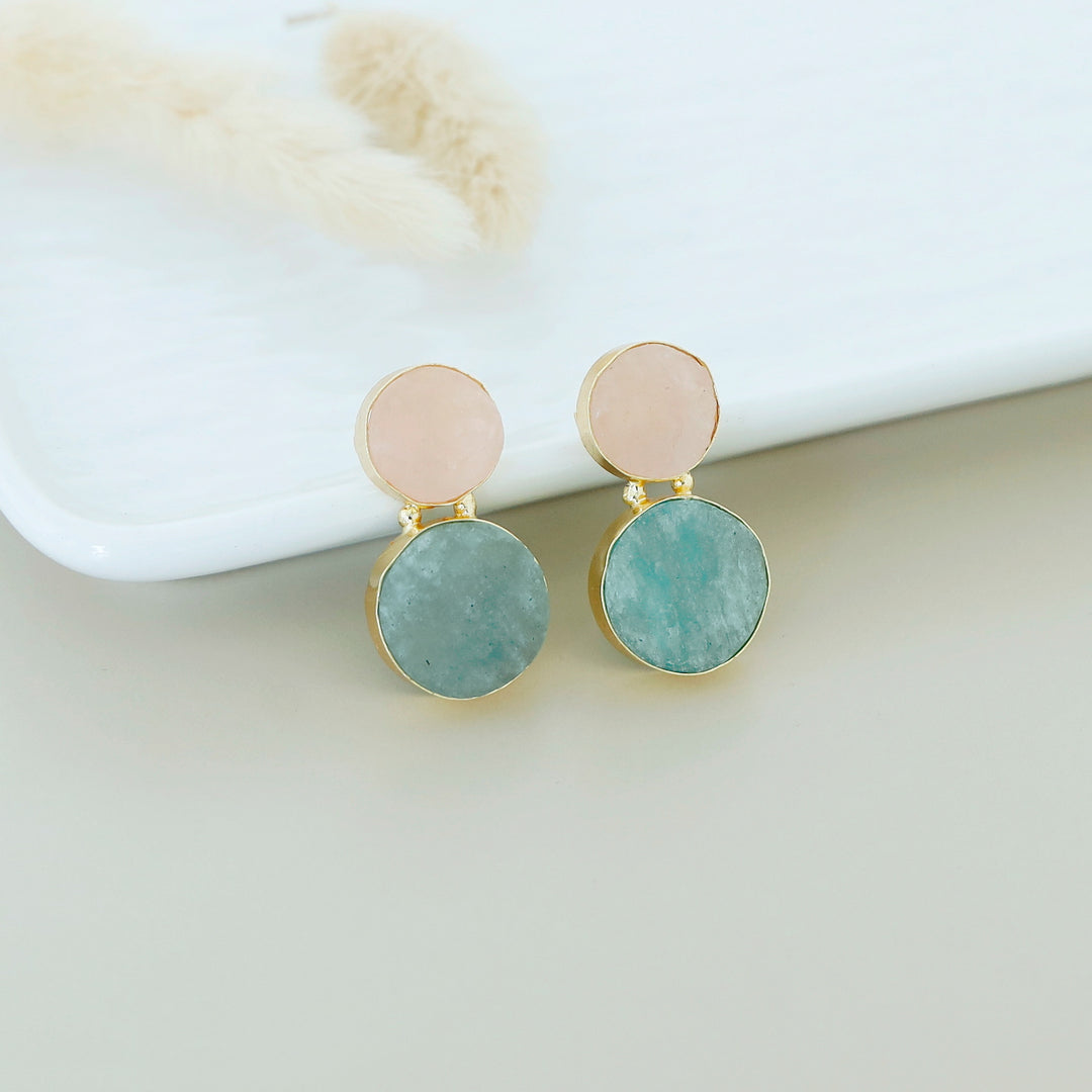 Snowman Raw Stone Earring