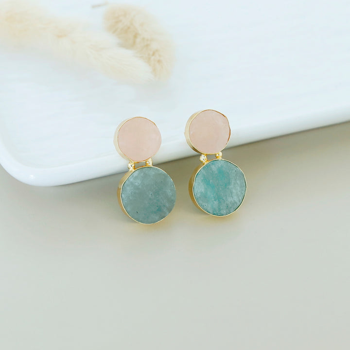Snowman Raw Stone Earring
