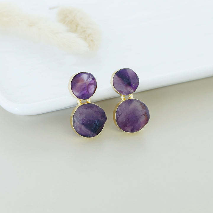 Snowman Raw Stone Earring