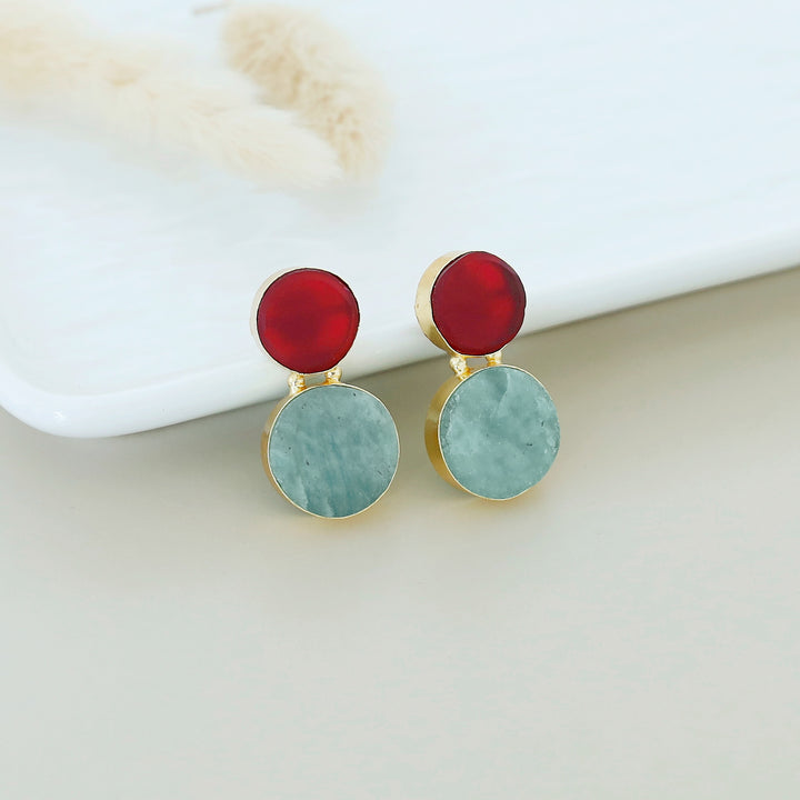 Snowman Raw Stone Earring