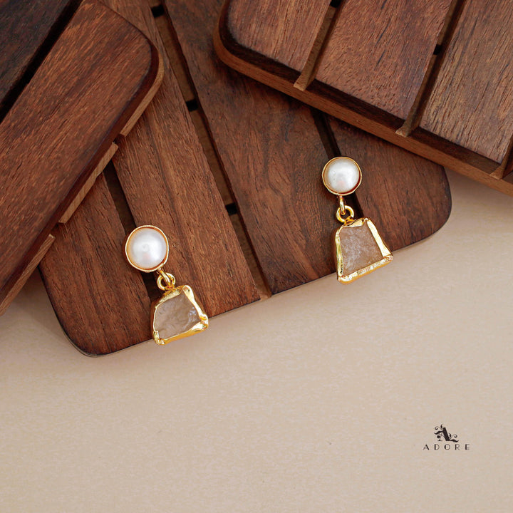 Scarlett Raw Stone + Baroque Neckpiece With Earring