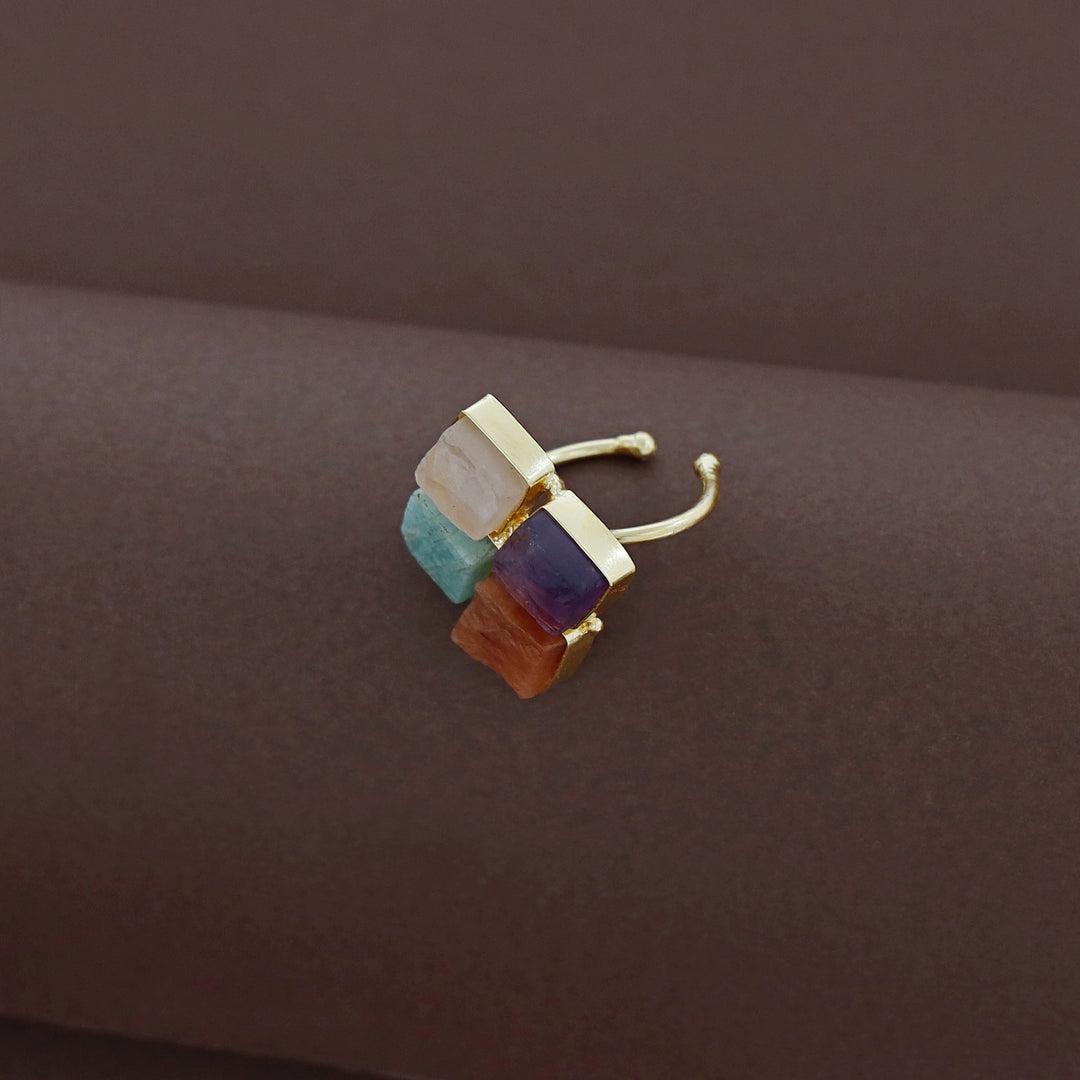 Roshva Tetra Raw Stone Ring