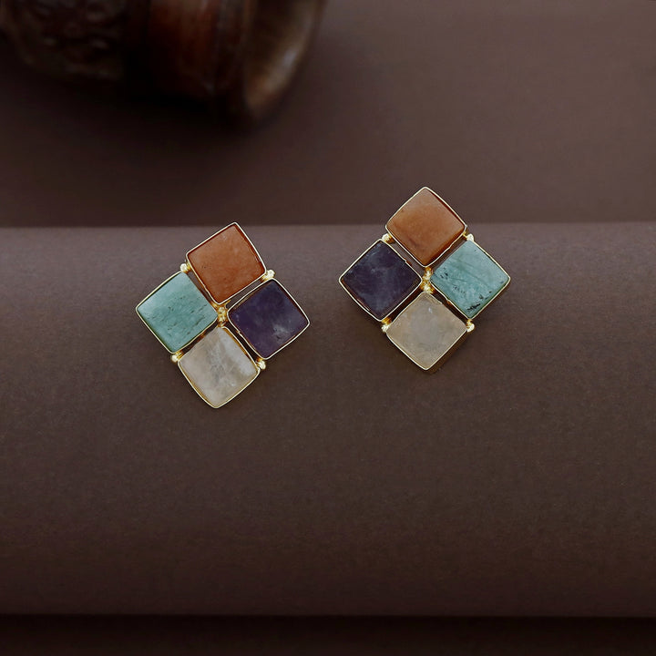 Roshva Tetra Raw Stone Earring