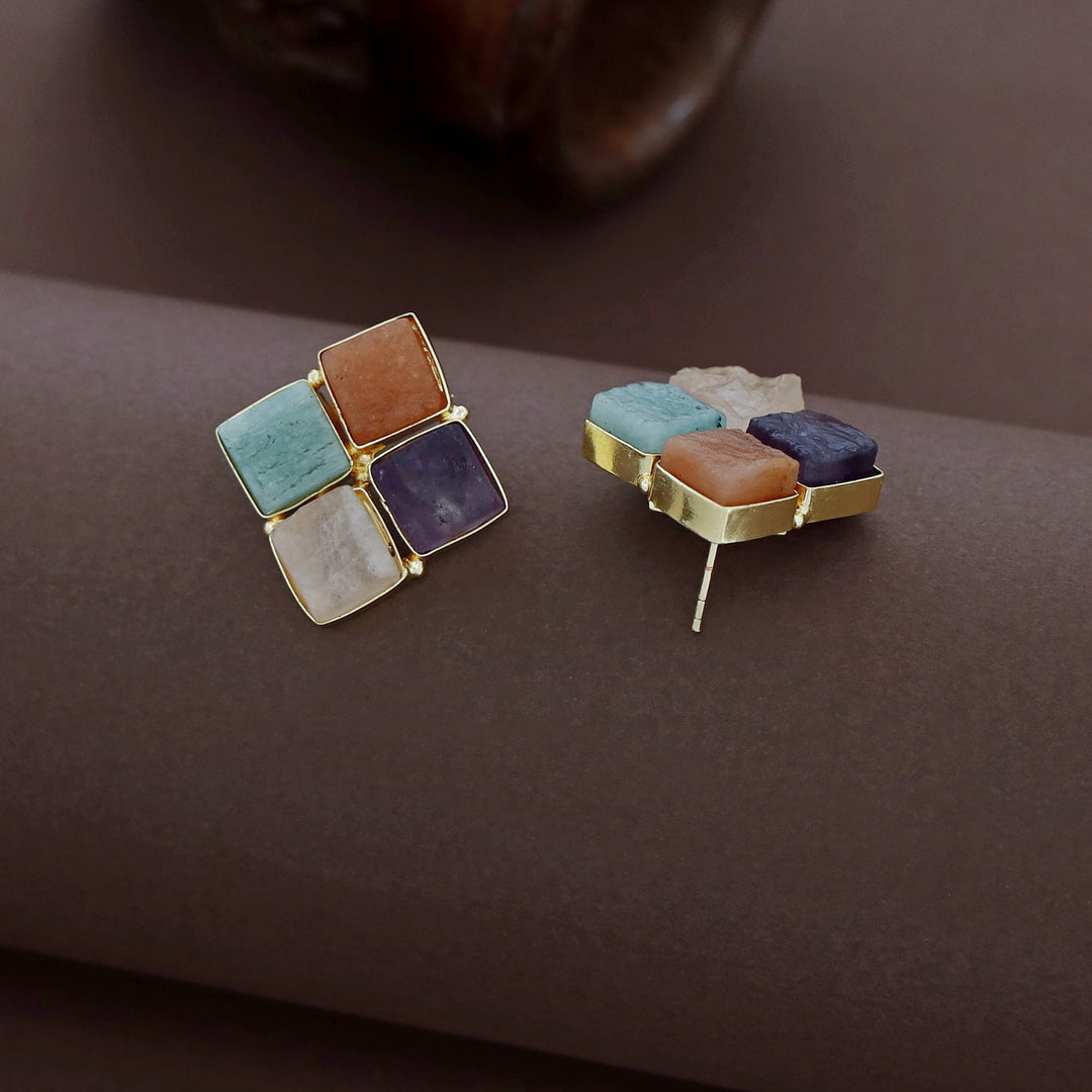 Roshva Tetra Raw Stone Earring