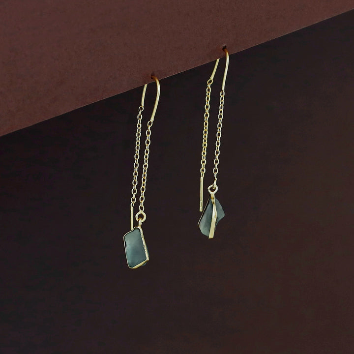 Mawar Raw Stone Needle and Thread Earring
