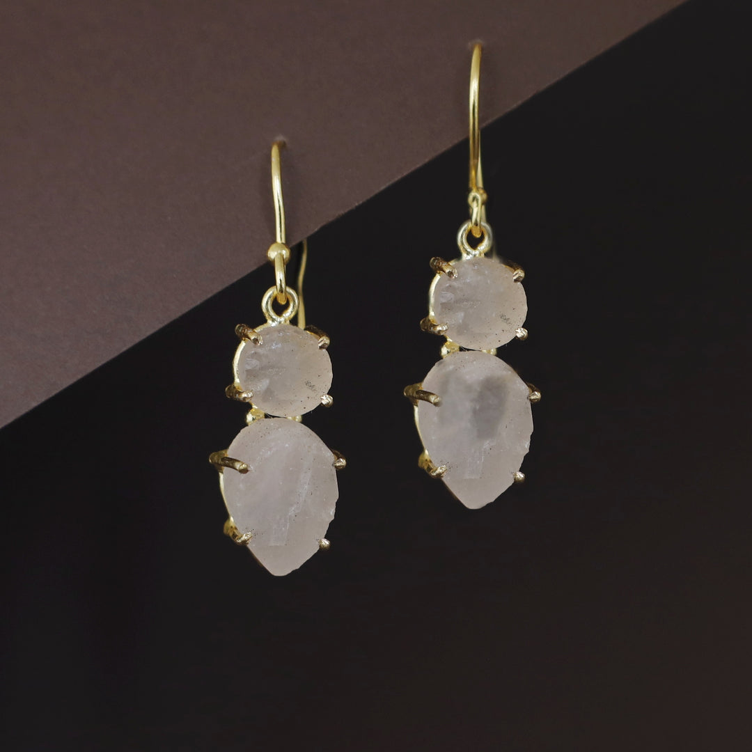 Jaxie Claw Circle Drop Raw Stone Drop