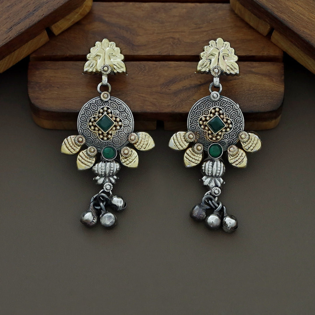 Bansari Dual Tone Ghungroo Neckpiece With Earring