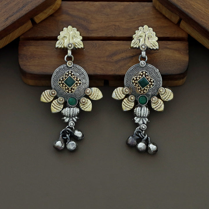 Bansari Dual Tone Ghungroo Neckpiece With Earring